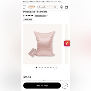 Blissy Standard- blush pink silk pillow case